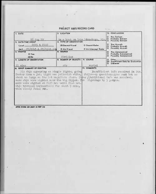 First page of 1959.08 - 8408930 - in a boat on lake Winnebago, Wis