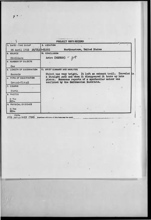 First page of 1966-04-7091521-Northeastern-UnitedStates