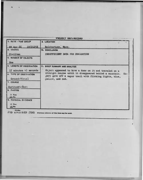 First page of 1966-04-7107813-Belchortown-Mass