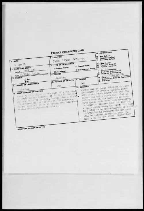 First page of 1961.04 - 8677070 - 3550N 12540W (PACIFIC)
