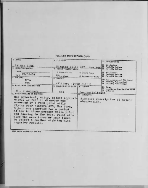 First page of 1955.05 - 6962466 - Niagara Falls AFB, New York