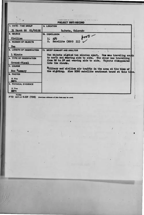 First page of 1966-03-7093367-LaJunta-Colorado