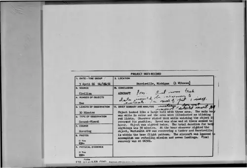 First page of 1966-04-7095001-Harrisville-Michigan