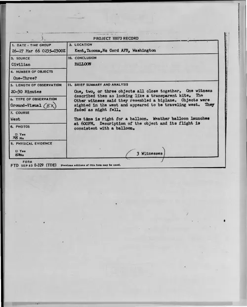 First page of 1966-03-8678625-Kent-Tacoma-McCordAFB-Washington