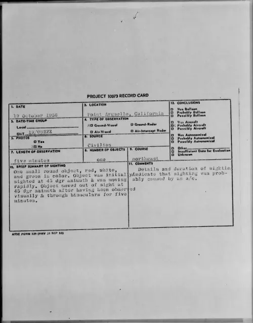 First page of 1956.10 - 7072162 - Point Arguello, California