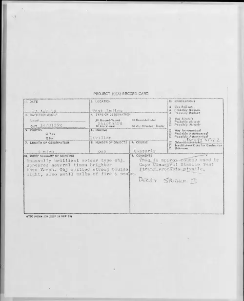 First page of 1958.04 - 6967597 - West Indies
