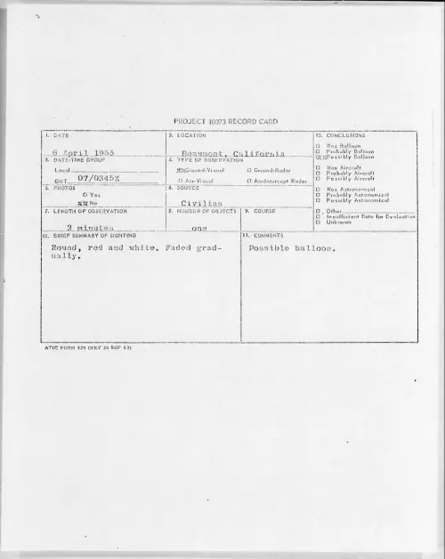 First page of 1955.04 - 6971810 - Beaumont, California