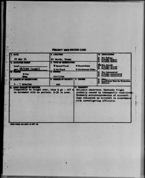 First page of 1954.03 - 6781001 - Ft Worth, Texas
