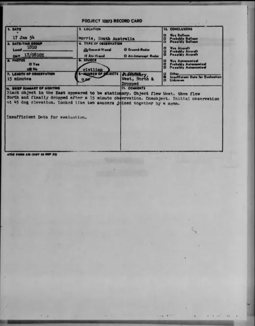 First page of 1954.01 - 6779608 - Morris, South Australia
