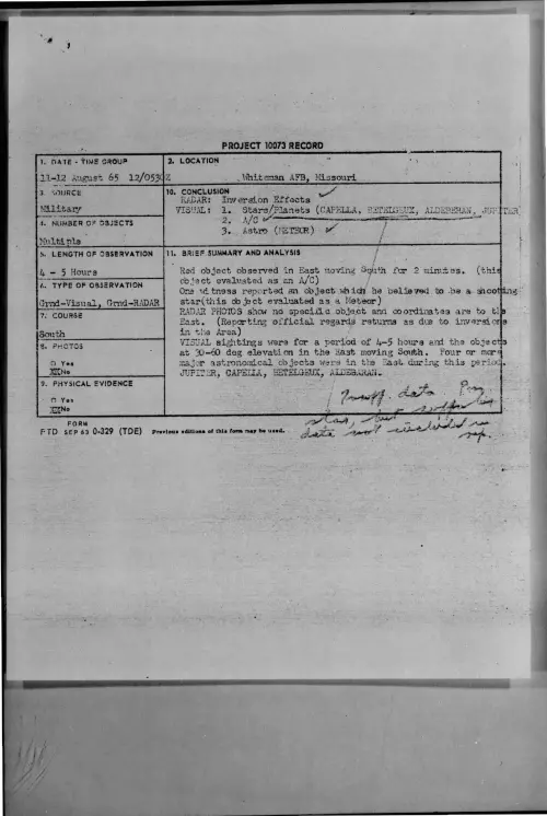 First page of 1965-08-7474203-WhitemanAFB-Missouri