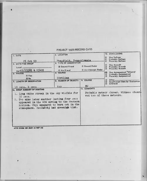 First page of 1959.10 - 6963565 - Mansfield, Pennsylvania