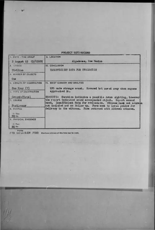 First page of 1965-08-7461212-Algadones-NewMexico