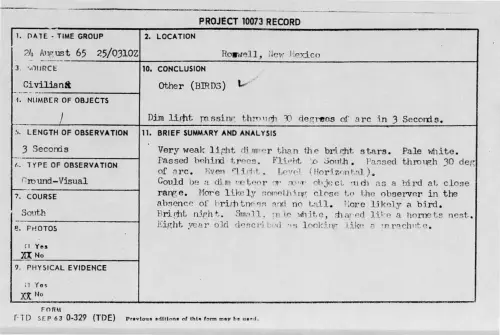 First page of 1965-08-9370329-Roswell-NewMexico