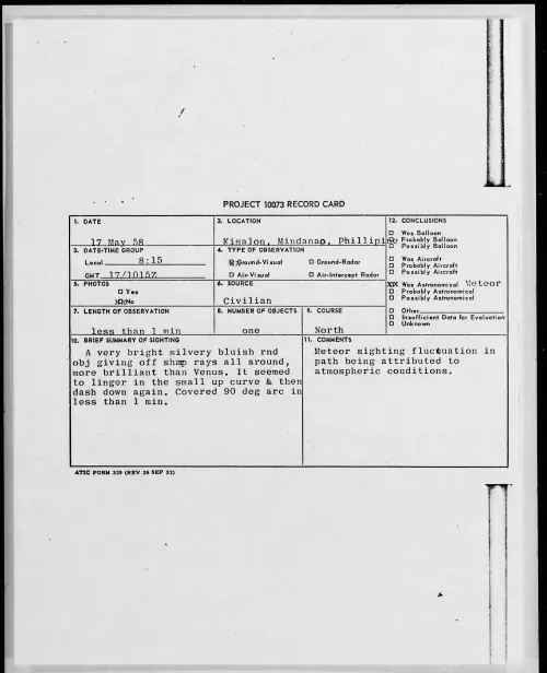 First page of 1958.05 - 7228103 - Kisalon, Mindanao, Phillipine