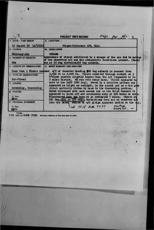 First page of 1965-08-7475095-Wright-PattersonAFB-Ohio