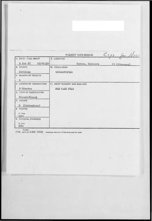 First page of 1967-02-8551708-Odessa-Delaware
