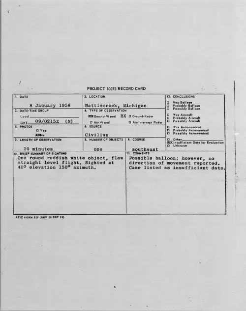First page of 1956.01 - 7340249 - Battlecreek, Michigan