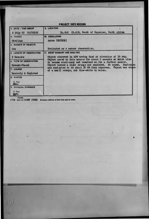 First page of 1965-07-9075191-34-24S23-41E-SouthofCapetown-SouthAfrica