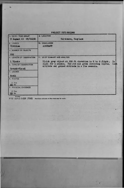 First page of 1965-08-7472507-Baltimore-Maryland