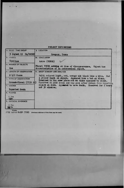 First page of 1965-08-7462198-Gregory-Texas