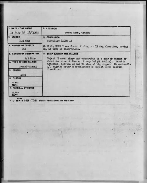 First page of 1965-07-7434057-SweetHome-Oregon