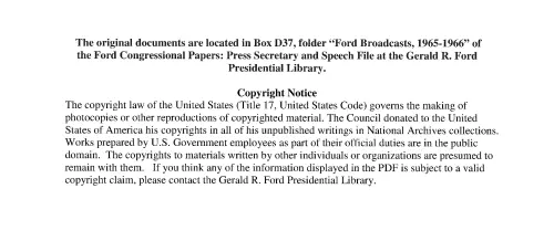 First page of FordUFOFiles - Ford Broadcasts, 1965-1966