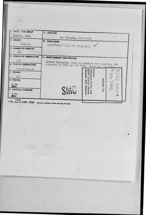 First page of 1965-02-8723399-SanFernando-California