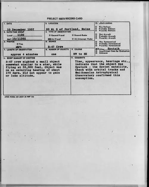 First page of 1957.12 - 6969748 - 20 Mi S of Portland, Maine