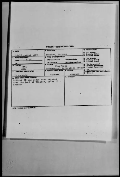 First page of 1956.08 - 7070165 - Tangier, Morocco