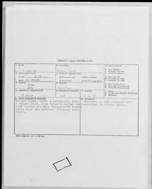 First page of 1958.04 - 6966134 - Xenia, Ohio