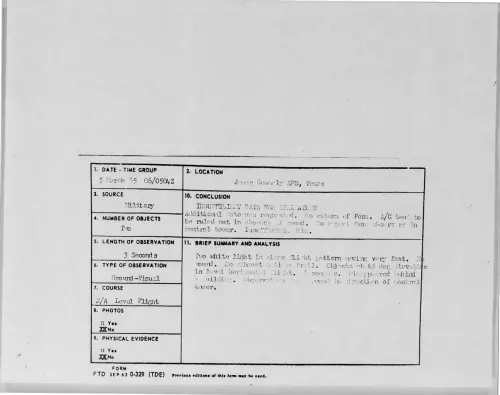 First page of 1965-03-8724383-JamesConnalyAFB-Texas