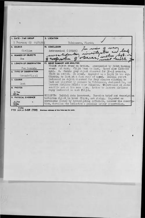 First page of 1965-02-8723412-Talahassee-Florida