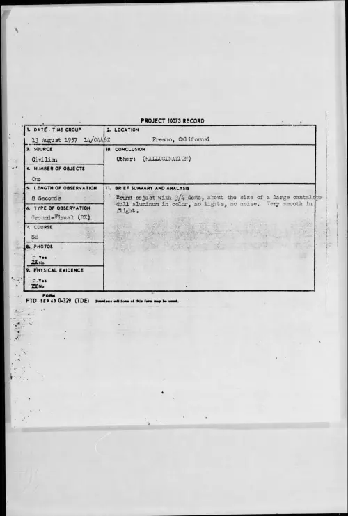 First page of 1957.08 - 6967696 - Fresno, Californai
