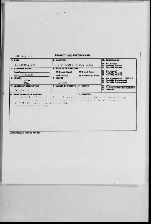 First page of 1960.08 - 7819973 - E of Kyushu Island, Japan