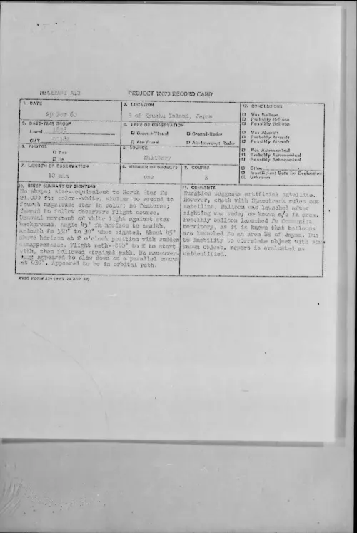 First page of 1960.11 - 8601538 - S of Kyushu Island, Japan