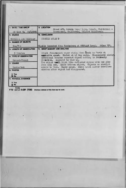 First page of 1964-09-9421478-SteadAFB-Nevada