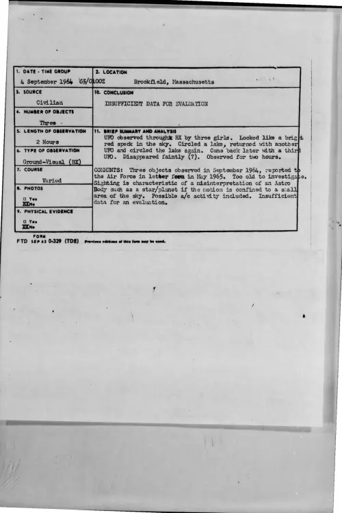 First page of 1964-09-9421265-Brookfield-Massachusetts