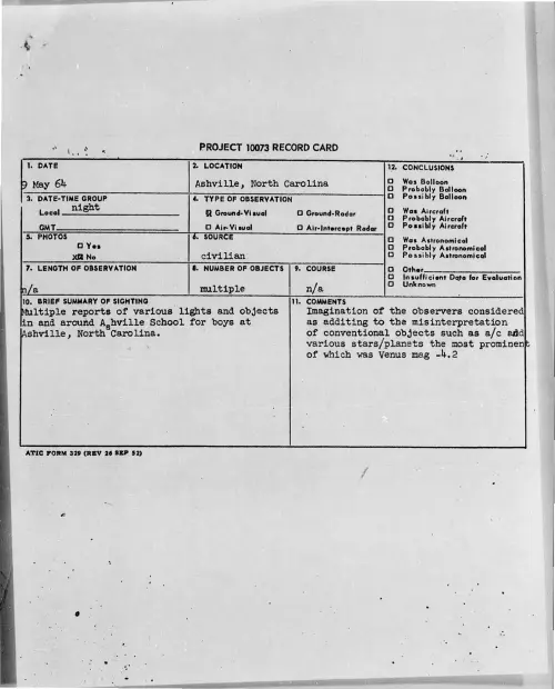 First page of 1964-05-8703497-Ashville-NorthCarolina