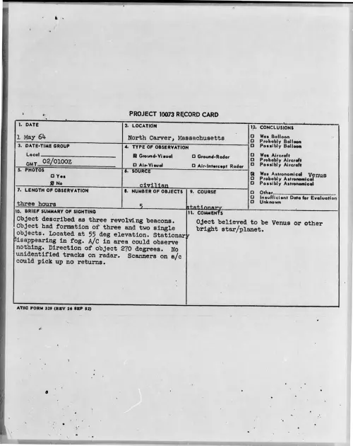 First page of 1964-05-8702697-NorthCarver-Massachusetts