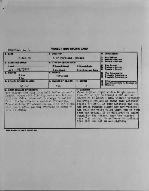 First page of 1960.07 - 7814757 - S of Portland, Oregon