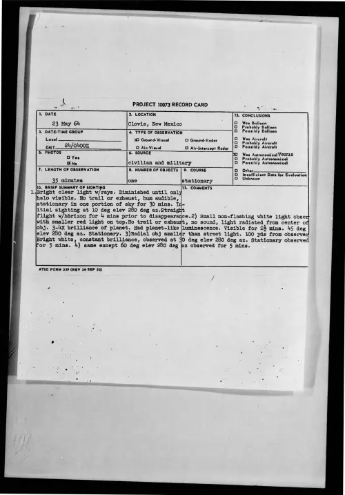 First page of 1964-05-8707166-Clovis-NewMexico