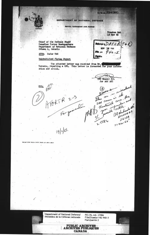 First page of CanadaUFO - Canada - FOIA Part 21 - Pages 6001-6300