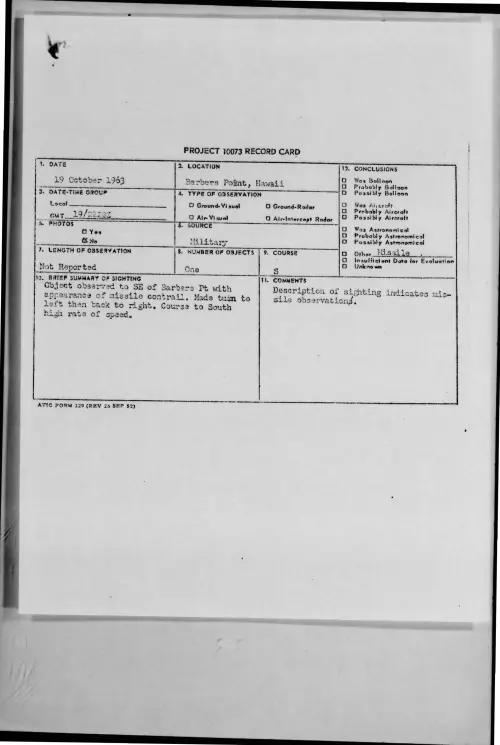 First page of 1963-10-9735888-BarbersPoint-Hawaii