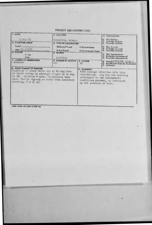 First page of 1963-09-9733782-Corvallis-Oregon