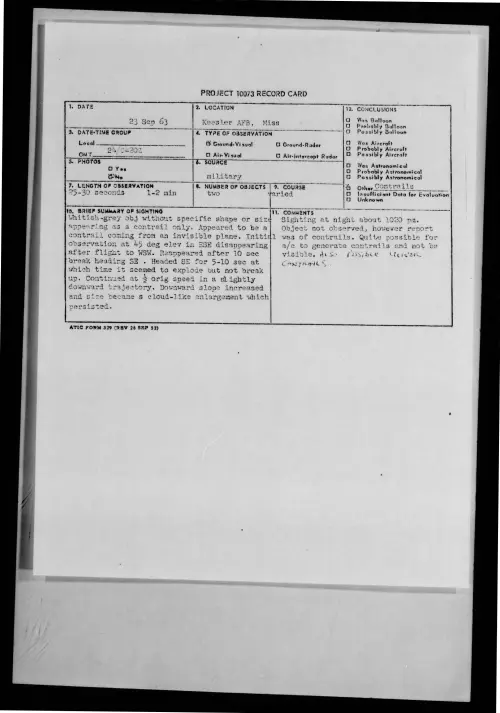 First page of 1963-09-9734461-KeeslerAFB-Miss