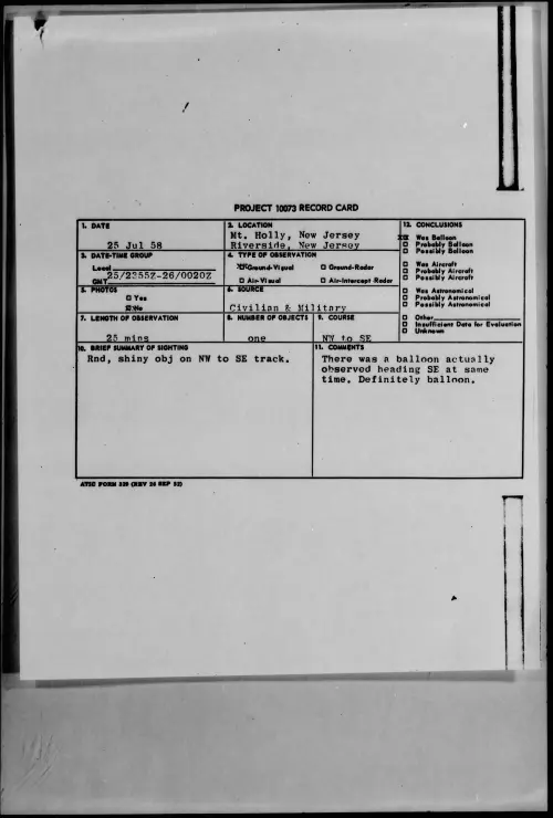 First page of 1958.07 - 8856992 - Mt. Holly, New Jersey