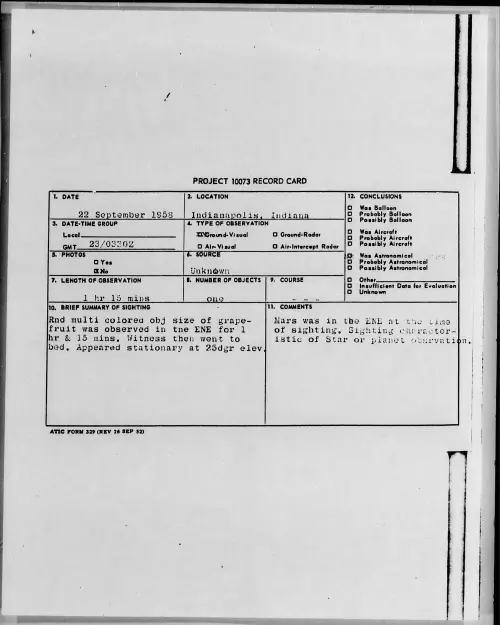 First page of 1958.09 - 7198189 - Indianapolis, Indiana