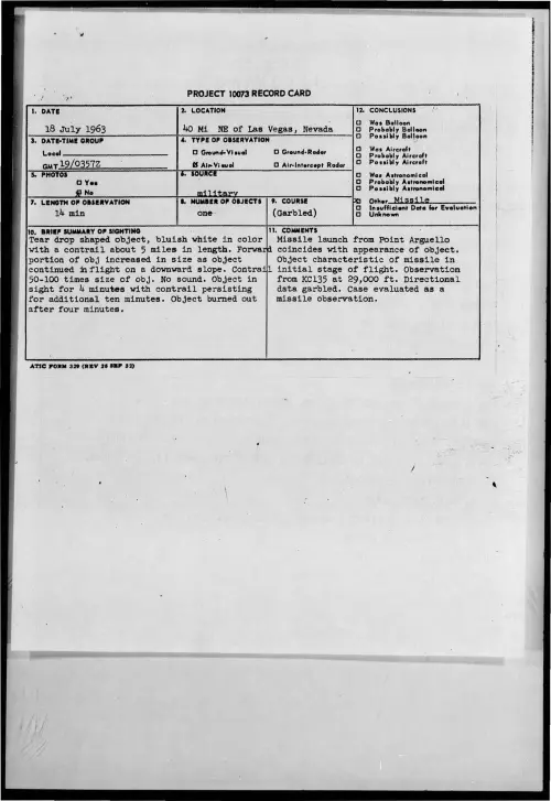 First page of 1963-07-8677069-40MiNEofLasVegas-Nevada