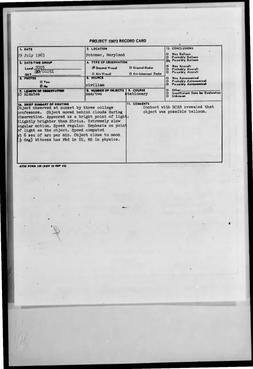 First page of 1963-07-8678904-Potomac-Maryland