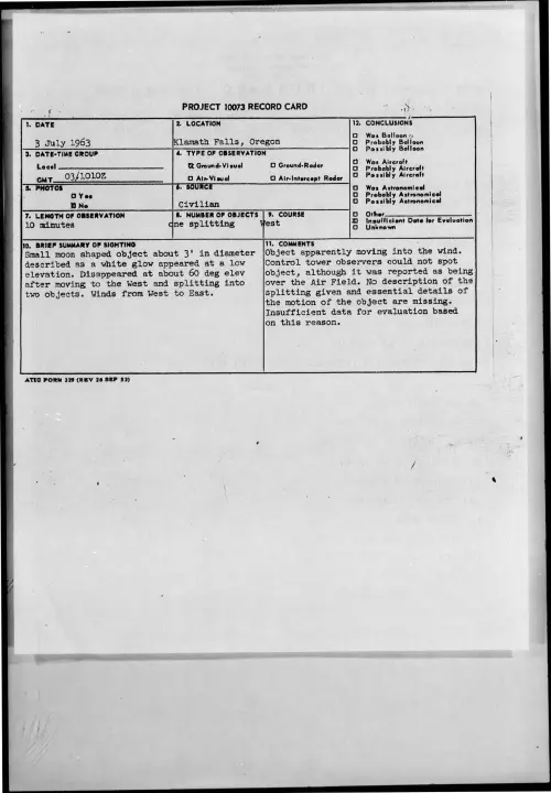 First page of 1963-07-8672474-KlamathFalls-Oregon